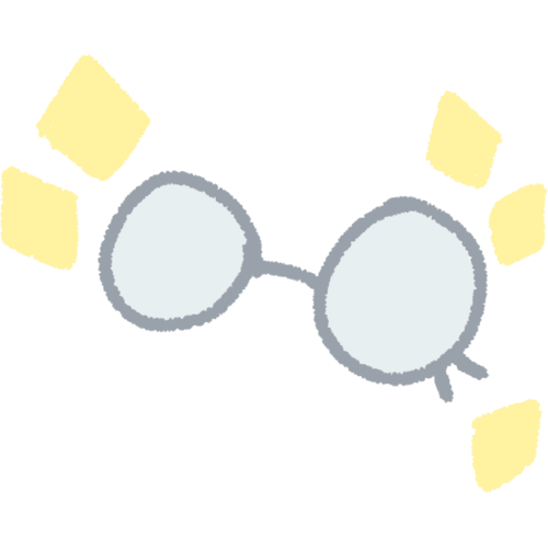 a pair of grey glasses surrounded by five yellow diamonds/rhombus